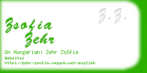 zsofia zehr business card